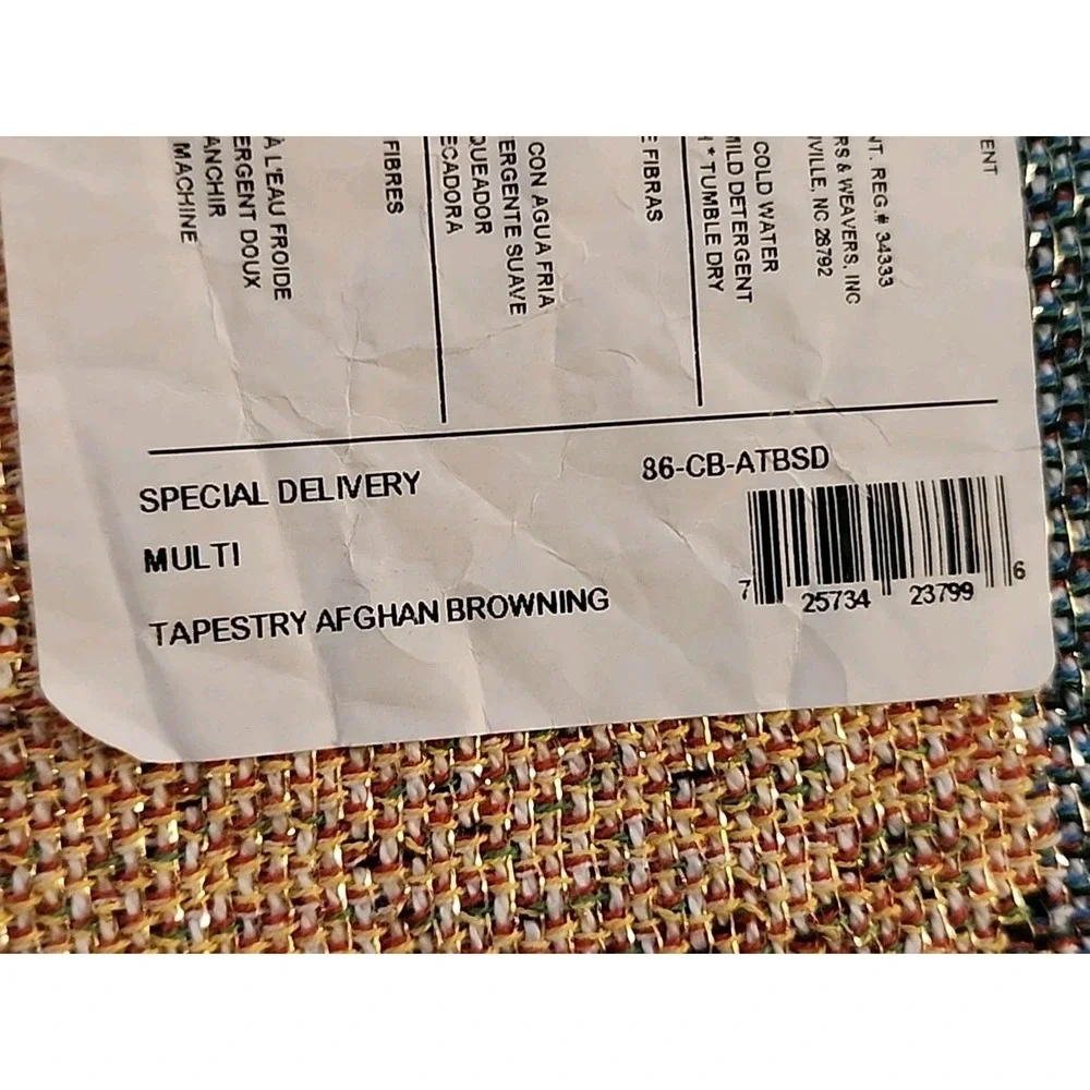 Browning Special Delivery Santa Toys Sparkle Tapestry Woven‎ Throw Afghan USA